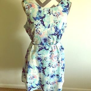 Floral blue dress